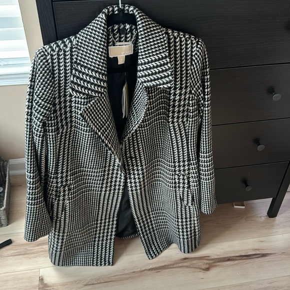 NWT Michael kors wool plaid coat- medium - Picture 1 of 5